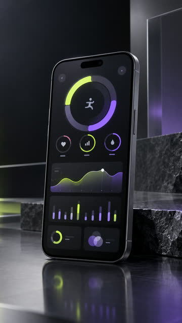 Fitness app dashboard displayed on a phone